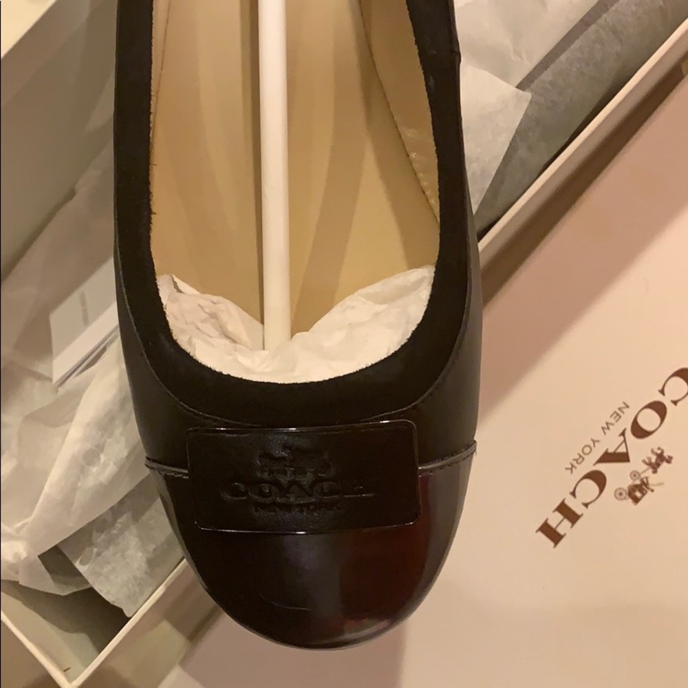 Coach black valet flats